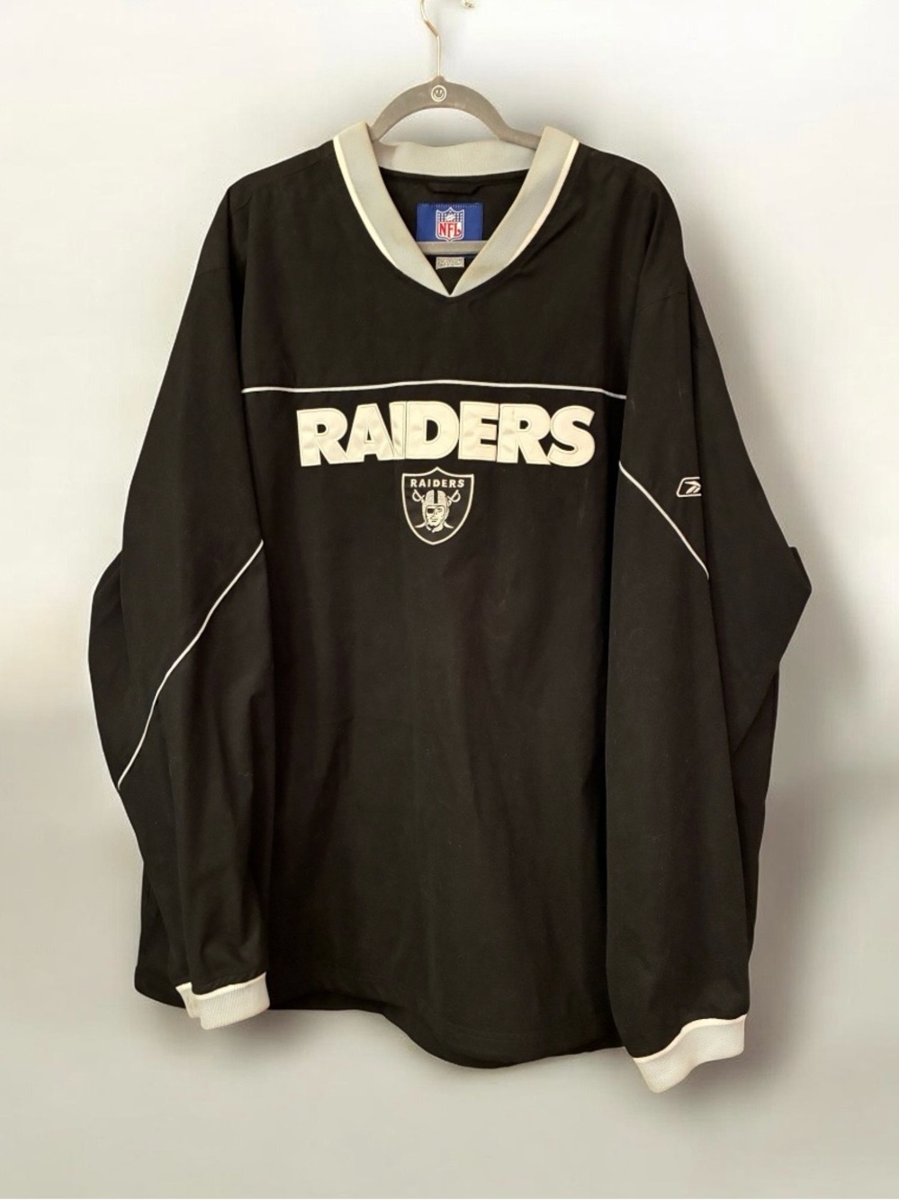 Reebok Raiders Black NFL Logo Pullover Jacket